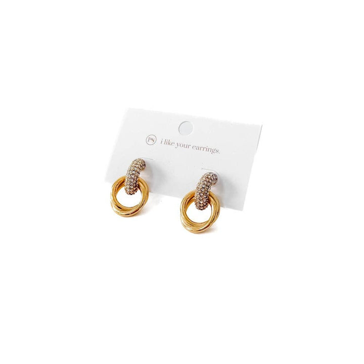 double hoop earrings feature a diamond-detailed top