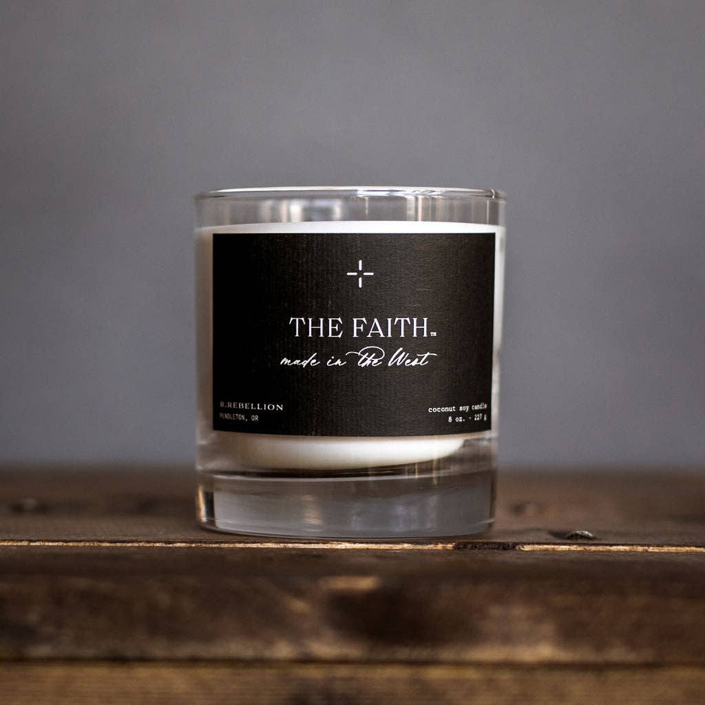 Faith Scented Candle | Cedarwood &amp; Vanilla Wood Wick Candle