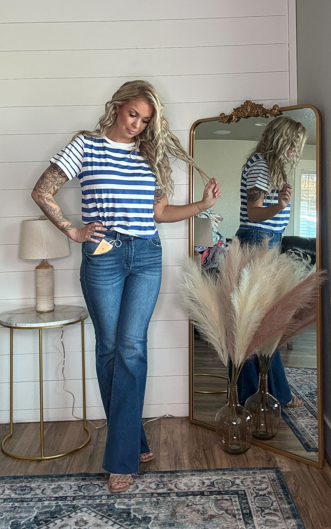 The Harper Striped Tee - Timber & Velvet Boutique 