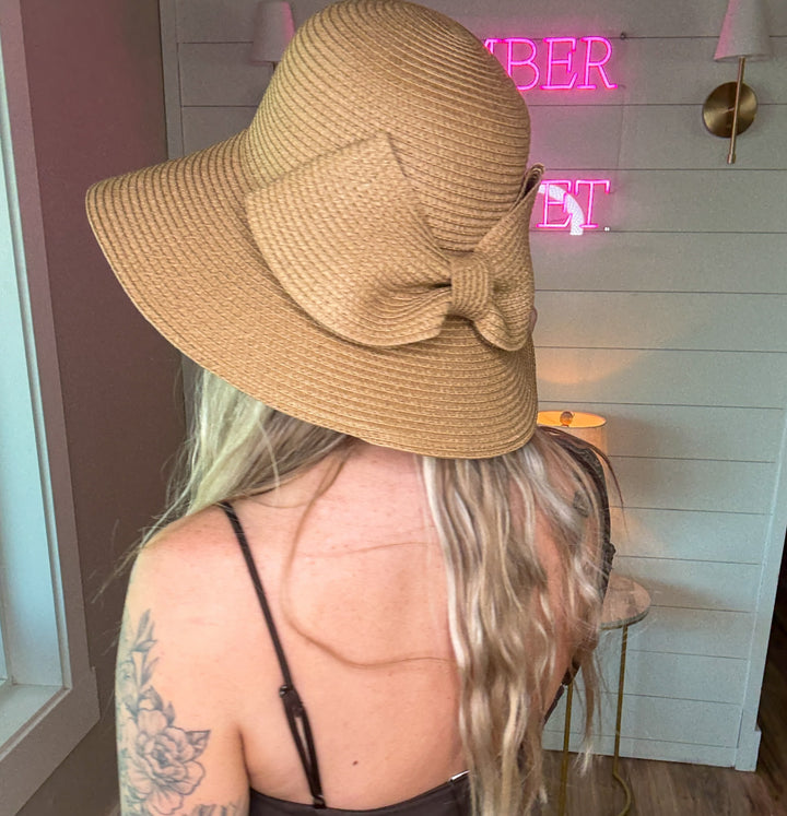 Straw Sun Hat with Bow 