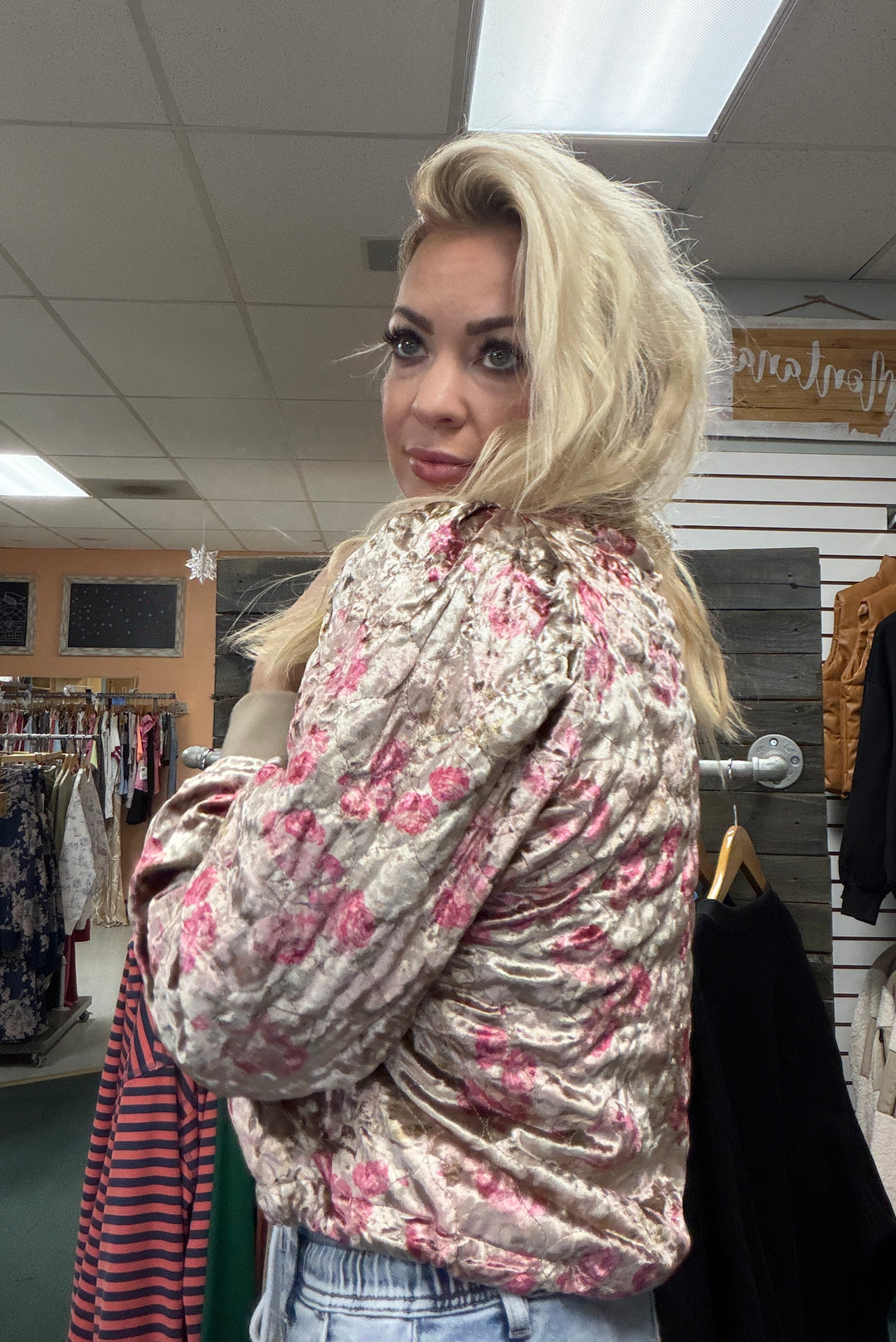 The Loretta Velvet Bomber Jacket