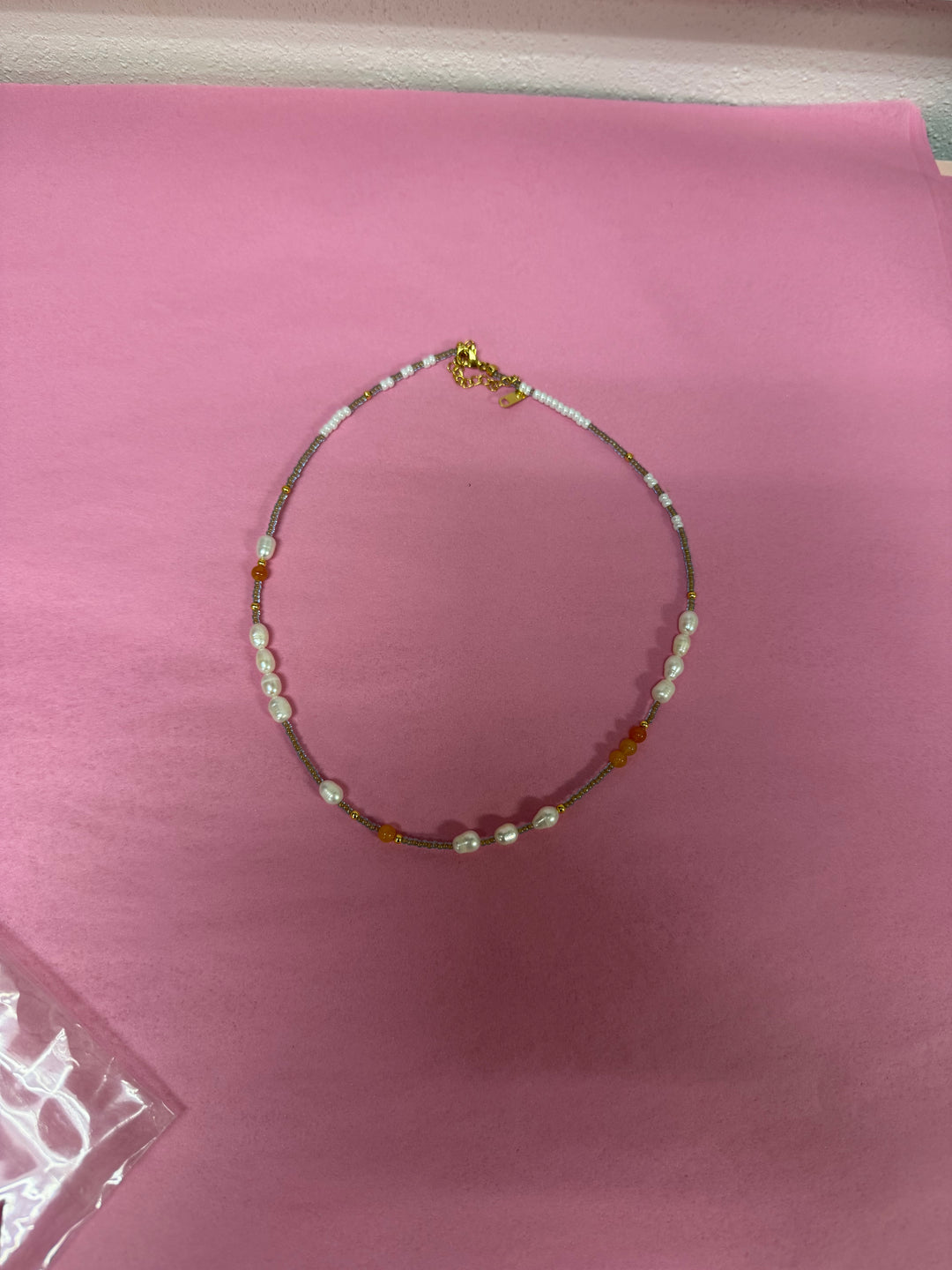 Brandy Boho Pearl &amp; Sunset Beaded Necklace
