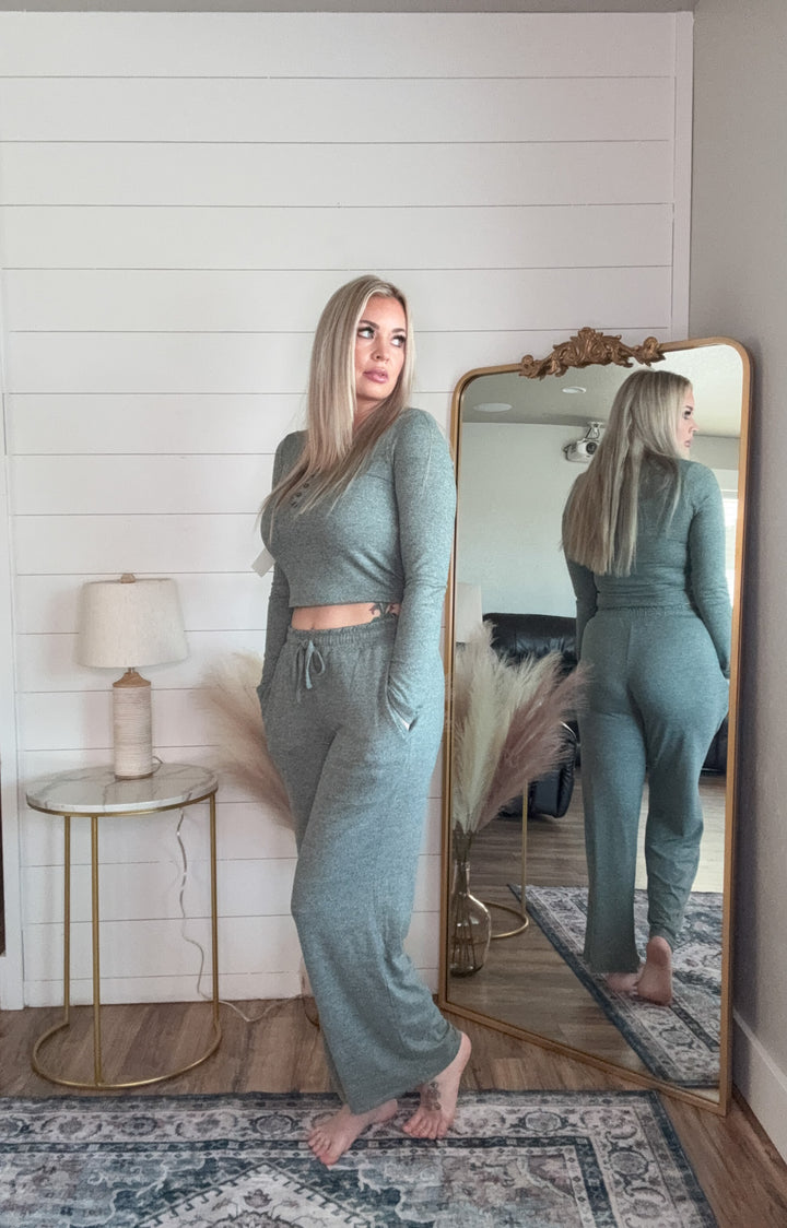 Haven Wide-Leg Pants - flowy wide-leg fit lounge pants with an adjustable drawstring waistband