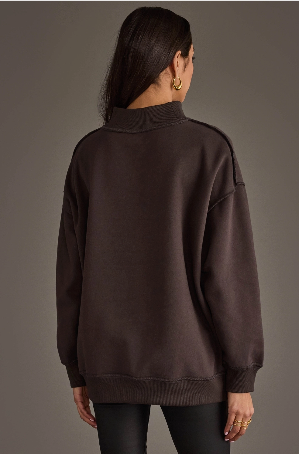 Reversible "Game Day" &amp; "Sunday Funday" Mock Neck Sweatshirt – Charcoal/Heather Grey