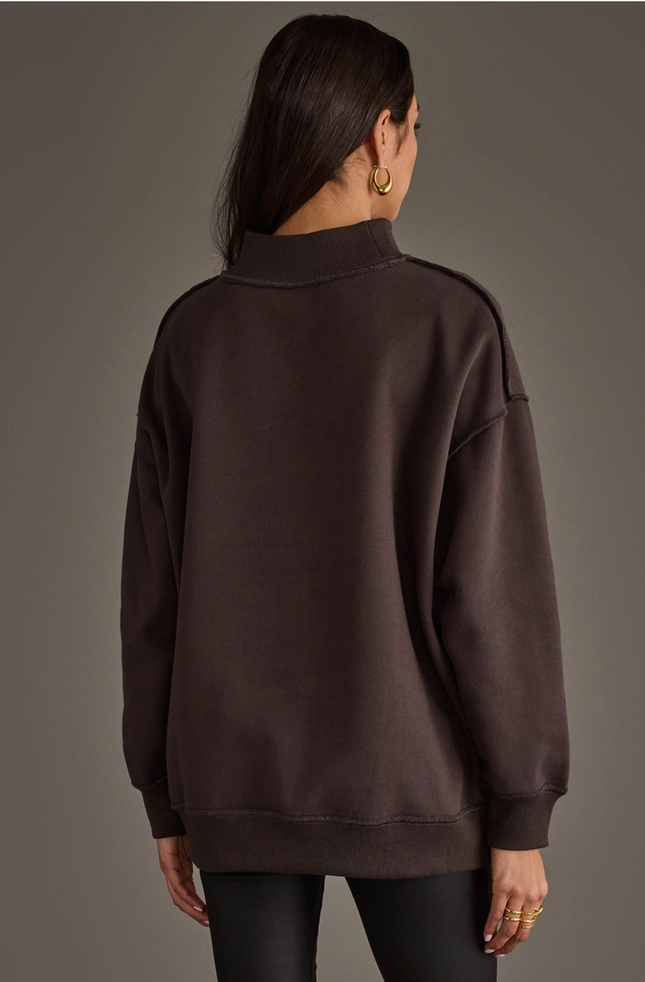 Reversible "Game Day" &amp; "Sunday Funday" Mock Neck Sweatshirt – Charcoal/Heather Grey