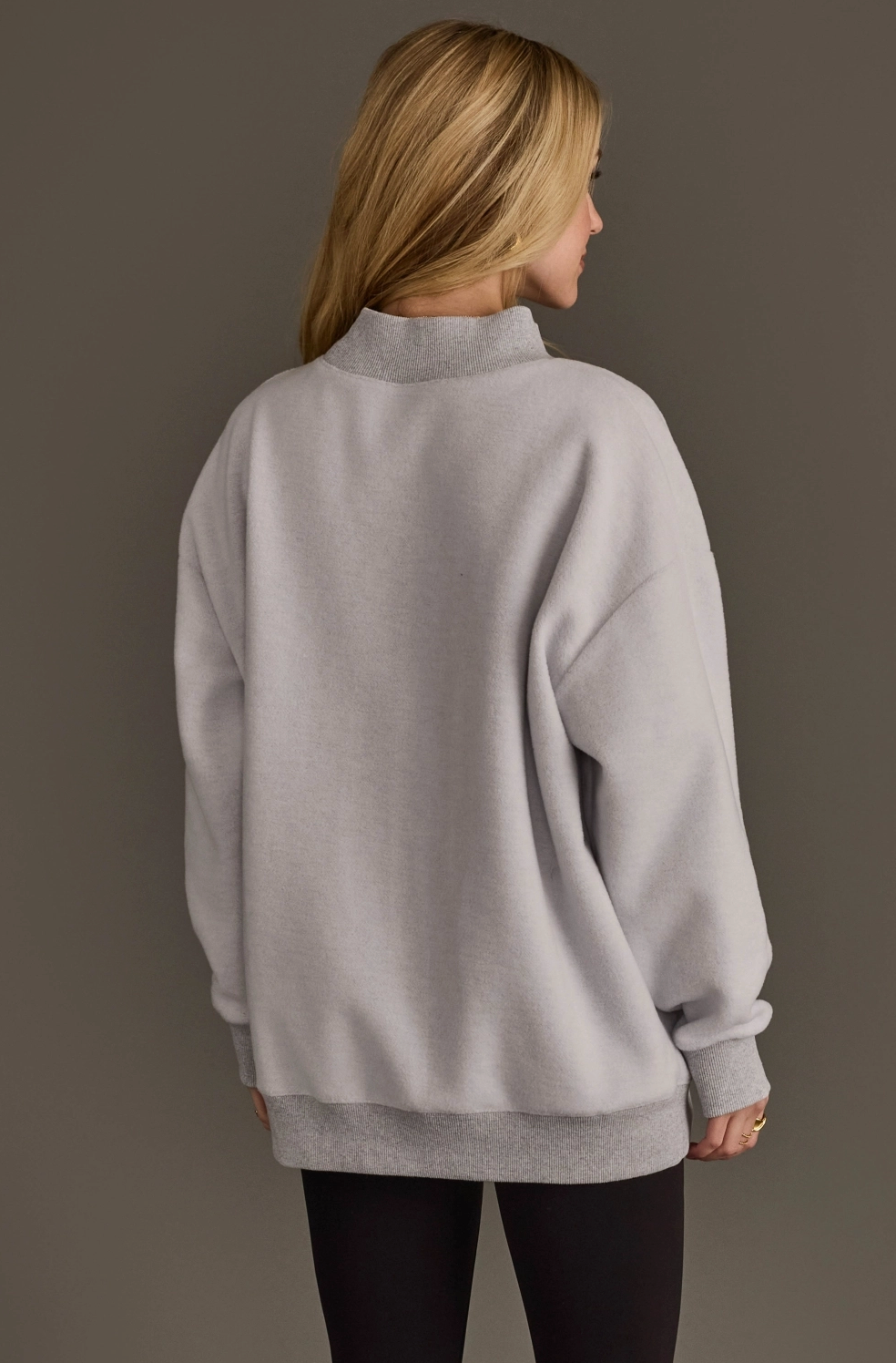 Reversible "Game Day" &amp; "Sunday Funday" Mock Neck Sweatshirt – Charcoal/Heather Grey