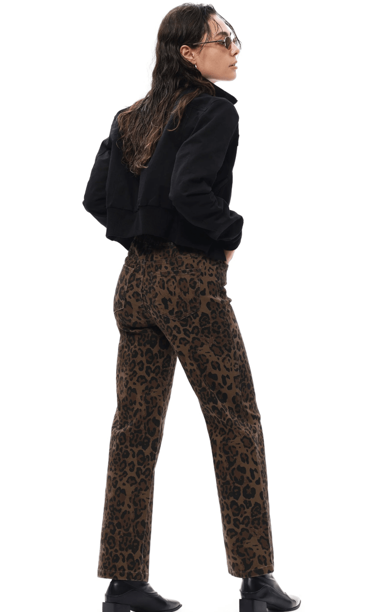 Bayeas High-Rise Leopard Print Straight Leg Pants – Coffee Brown - Timber &amp; Velvet Boutique