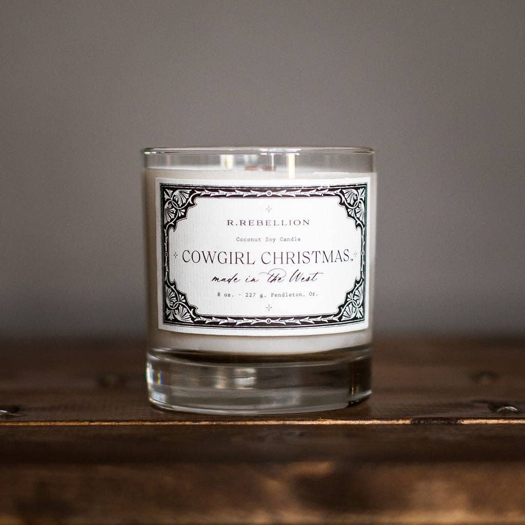 Cowgirl Christmas Candle | Spiced Cranberry &amp; Western Mulling Spices