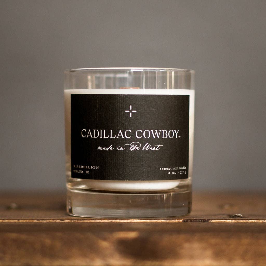 Cadillac Cowboy Candle | Rugged Sandalwood & Bergamot Luxury Soy Wax - Timber & Velvet Boutique