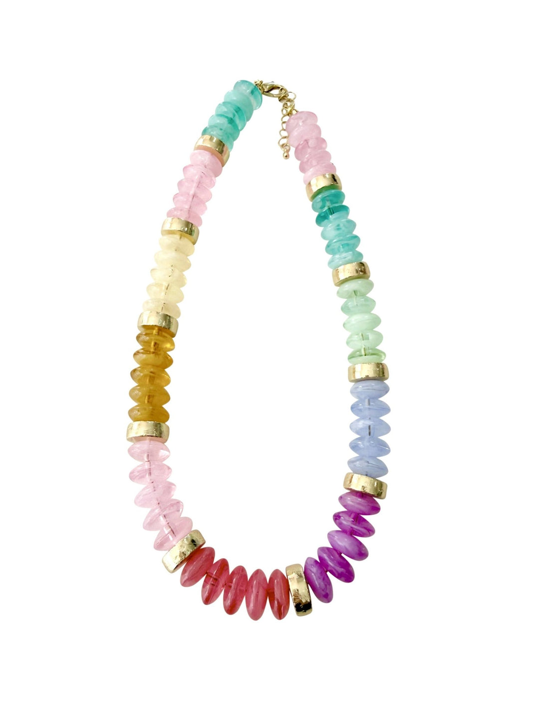 Calloway Beaded Disc Necklace- Rainbow - Timber &amp; Velvet Boutique