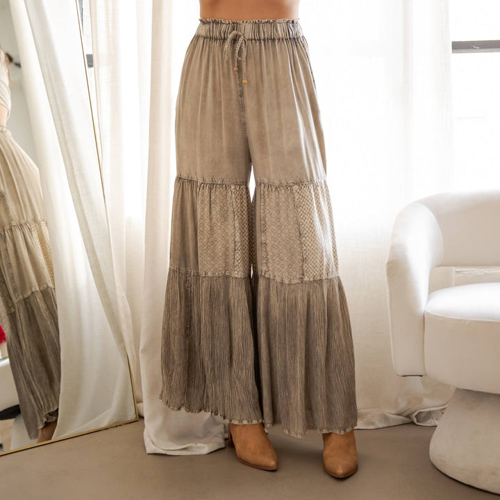 Dallas Tiered Patchwork Boho Wide-Leg Pants - Timber &amp; Velvet Boutique
