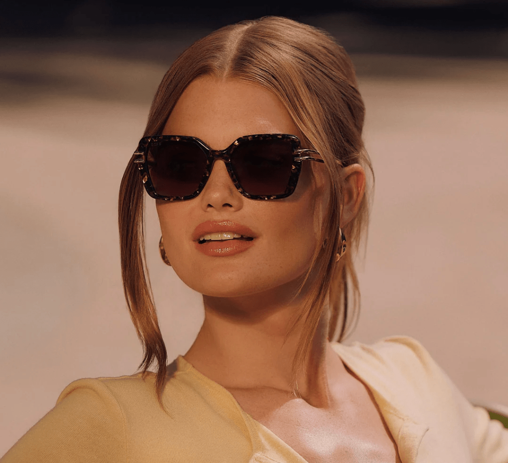 DIFF Dasha Sunglasses – Glitter Tortoise + Brown - Timber &amp; Velvet Boutique