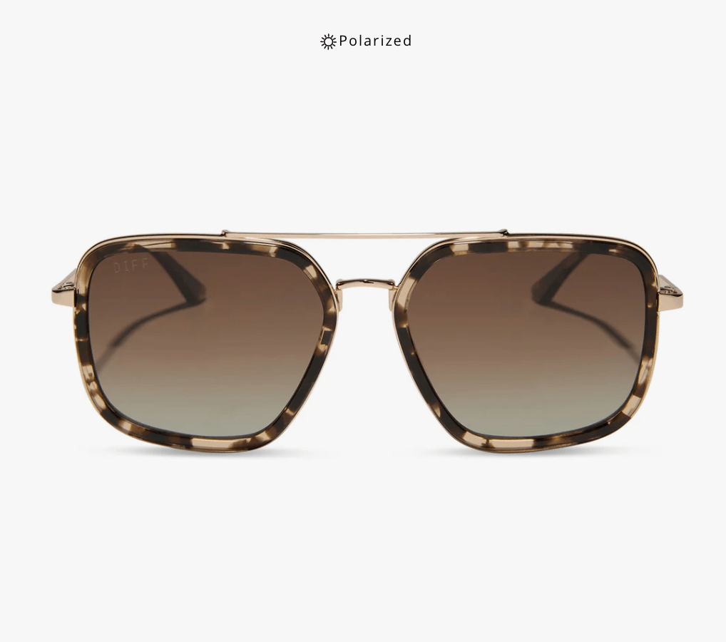 DIFF Jordan Sunglasses – Espresso Tortoise + Brown Gradient Polarized - Timber &amp; Velvet Boutique