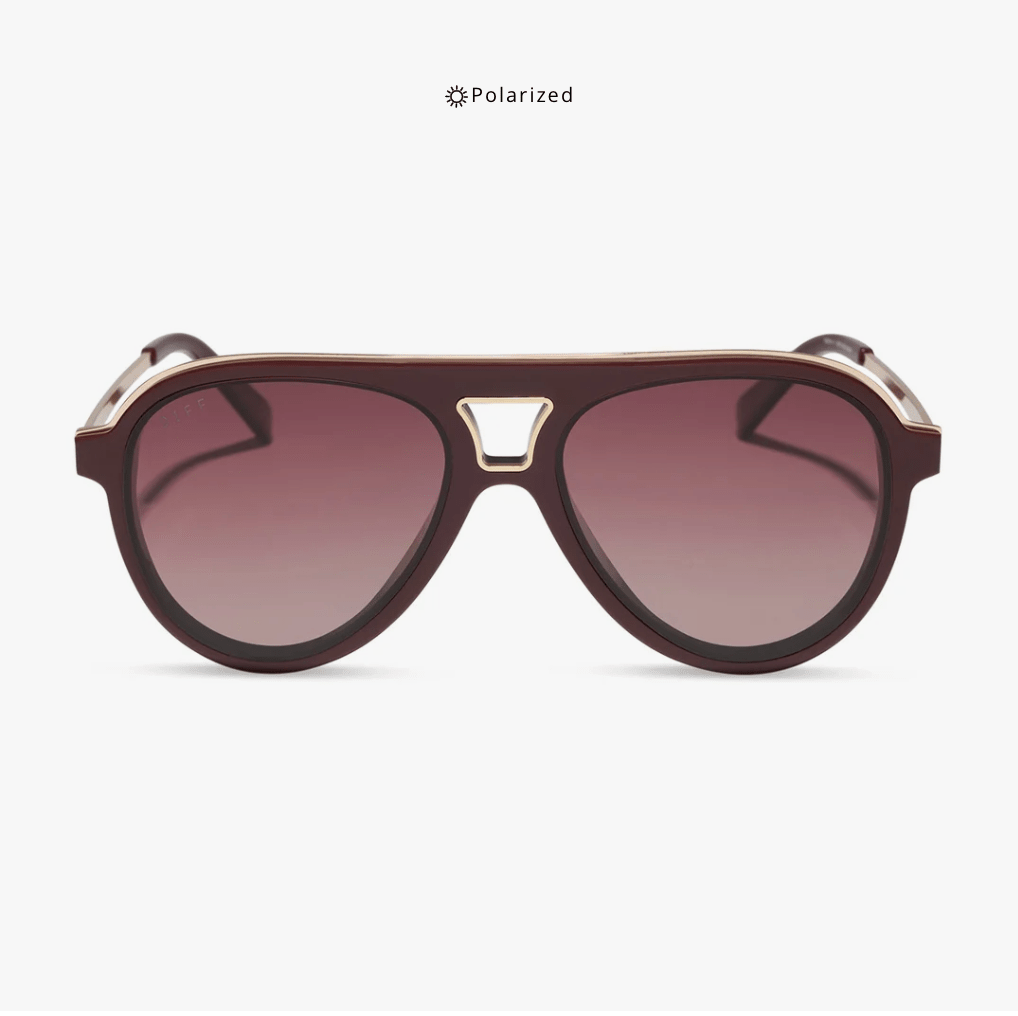DIFF Tosca II Sunglasses – Rugby Red + Burgundy Gradient Polarized - Timber &amp; Velvet Boutique