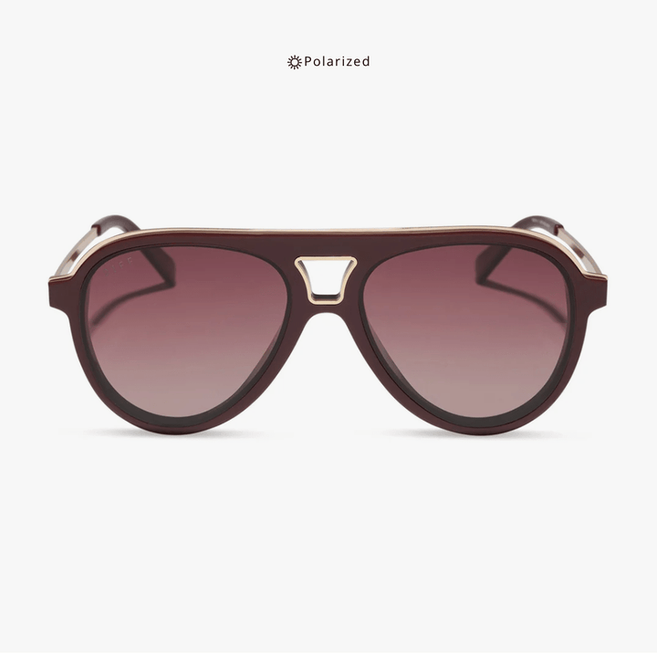 DIFF Tosca II Sunglasses – Rugby Red + Burgundy Gradient Polarized - Timber &amp; Velvet Boutique
