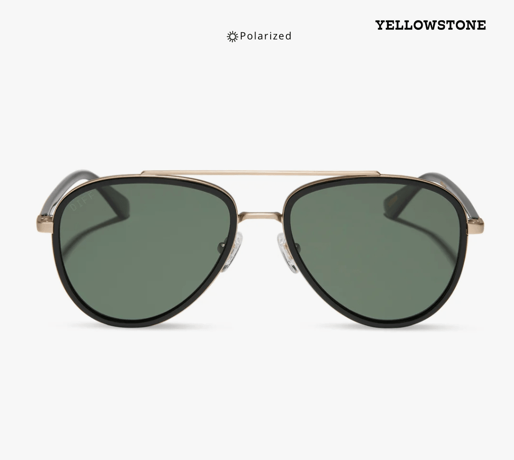 DIFF x Yellowstone Rip Wheeler II Sunglasses – Black + G15 Polarized - Timber &amp; Velvet Boutique