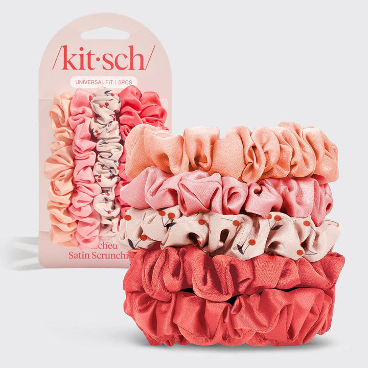 Kitsch Ruched Satin Scrunchie Set