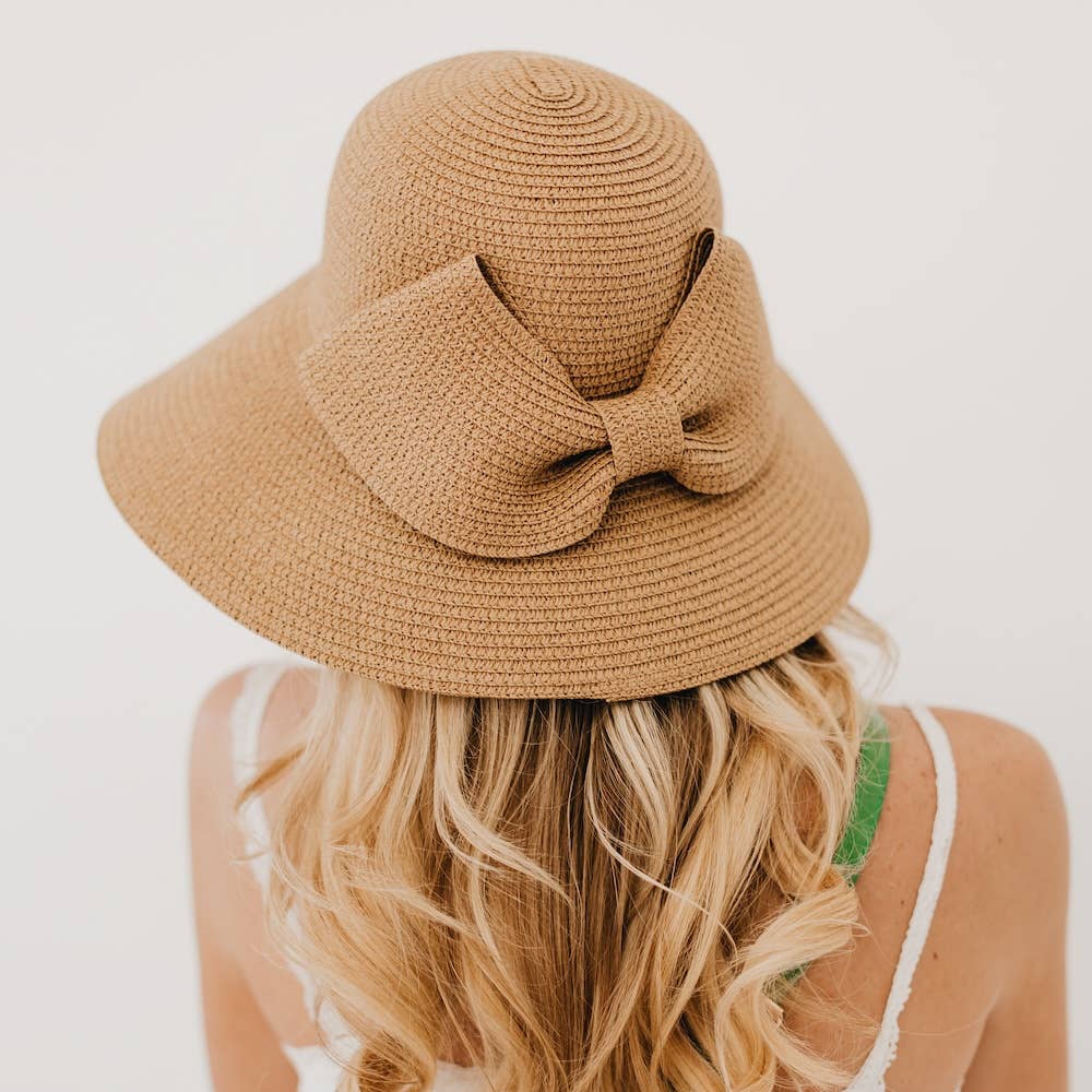 Golden Bow Straw Hat - Timber &amp; Velvet Boutique