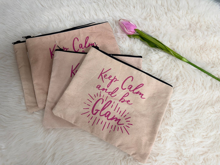 Keep Calm and Be Glam Makeup Bag - Timber &amp; Velvet Boutique