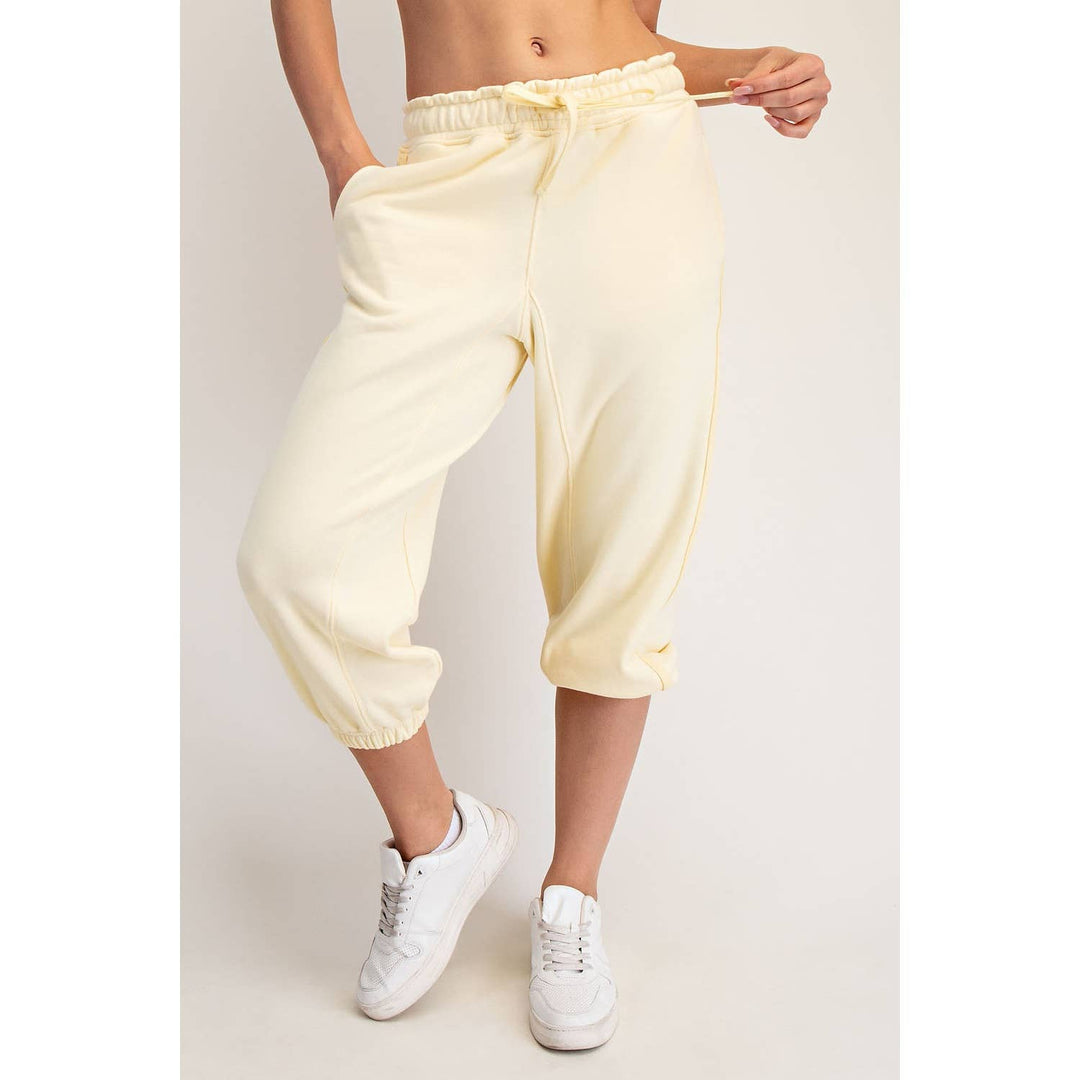 Lainey French Terry Cropped Joggers | Soft Relaxed Loungewear - Timber &amp; Velvet Boutique
