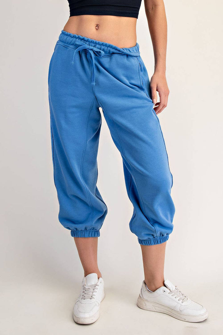 Lainey French Terry Cropped Joggers | Soft Relaxed Loungewear - Timber &amp; Velvet Boutique