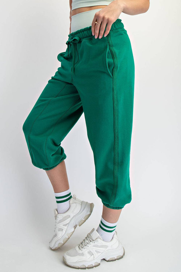 Lainey French Terry Cropped Joggers | Soft Relaxed Loungewear - Timber &amp; Velvet Boutique