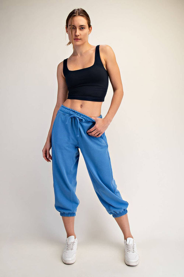 Lainey French Terry Cropped Joggers | Soft Relaxed Loungewear - Timber &amp; Velvet Boutique