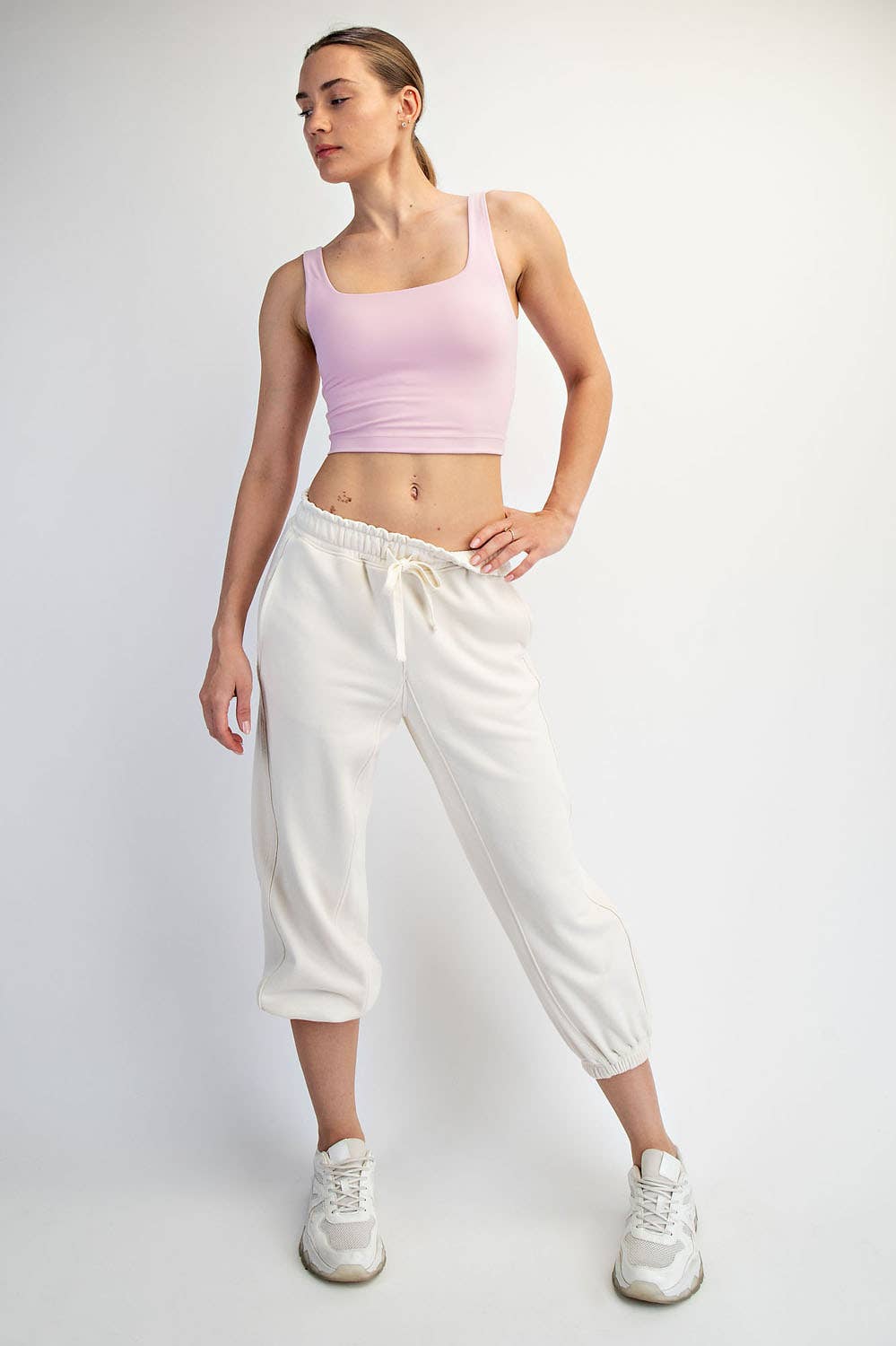 Lainey French Terry Cropped Joggers | Soft Relaxed Loungewear - Timber &amp; Velvet Boutique