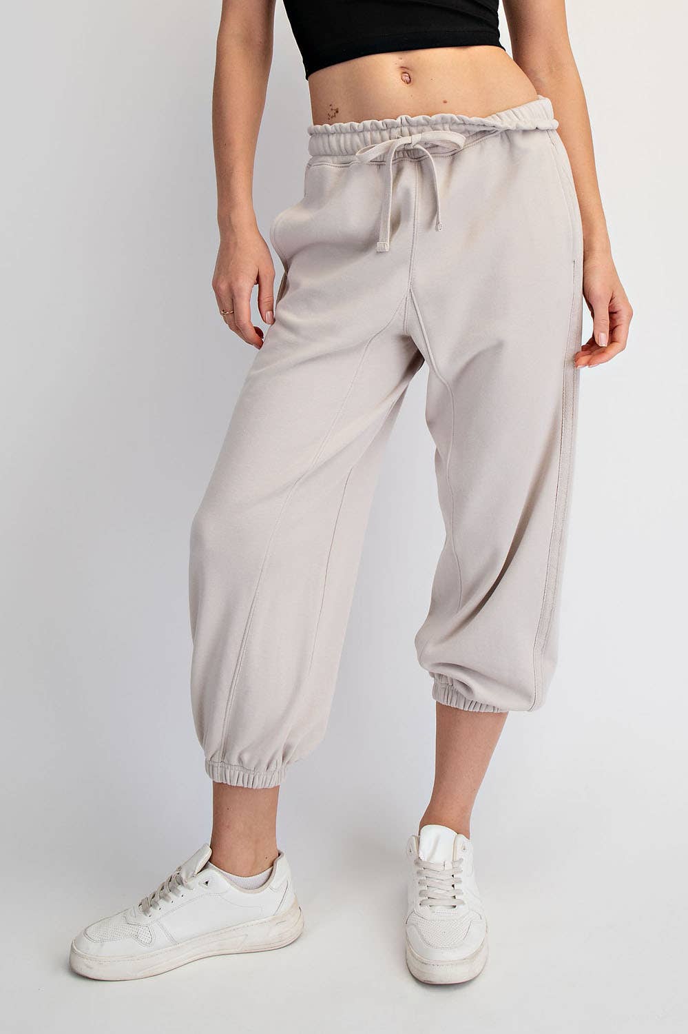 Lainey French Terry Cropped Joggers | Soft Relaxed Loungewear - Timber &amp; Velvet Boutique