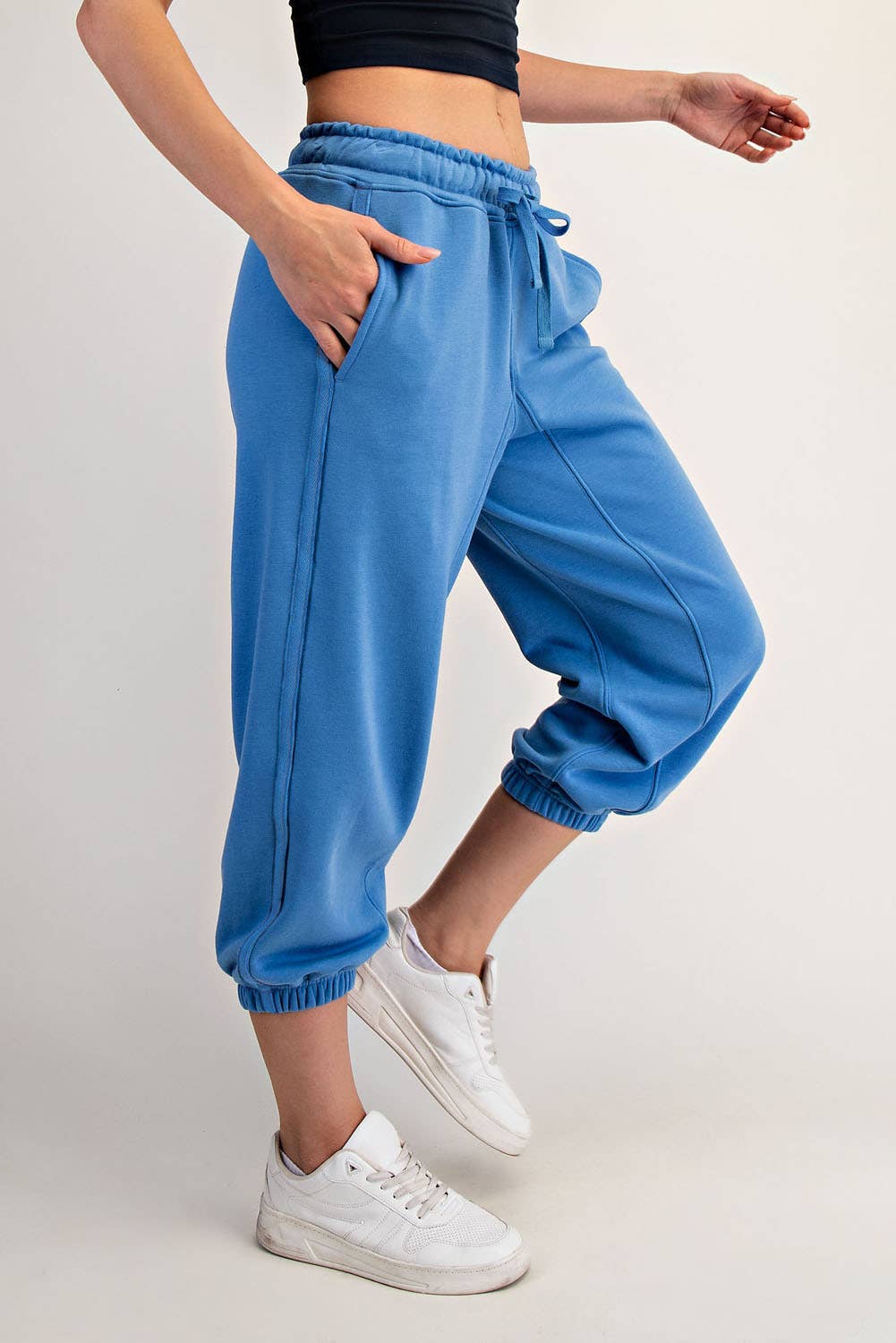Lainey French Terry Cropped Joggers | Soft Relaxed Loungewear - Timber &amp; Velvet Boutique