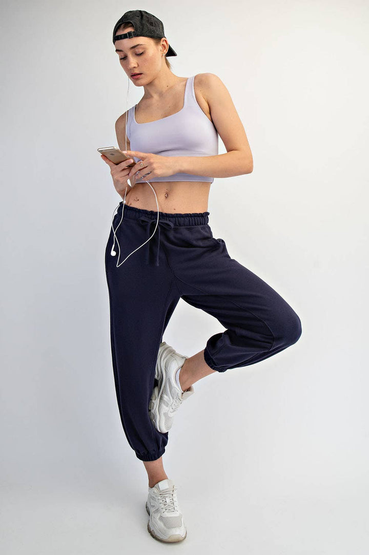 Lainey French Terry Cropped Joggers | Soft Relaxed Loungewear - Timber &amp; Velvet Boutique