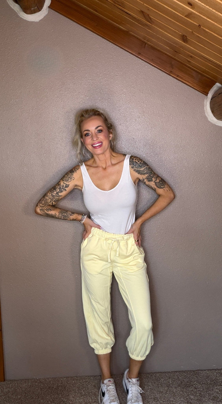 Lainey French Terry Cropped Joggers | Soft Relaxed Loungewear - Timber &amp; Velvet Boutique