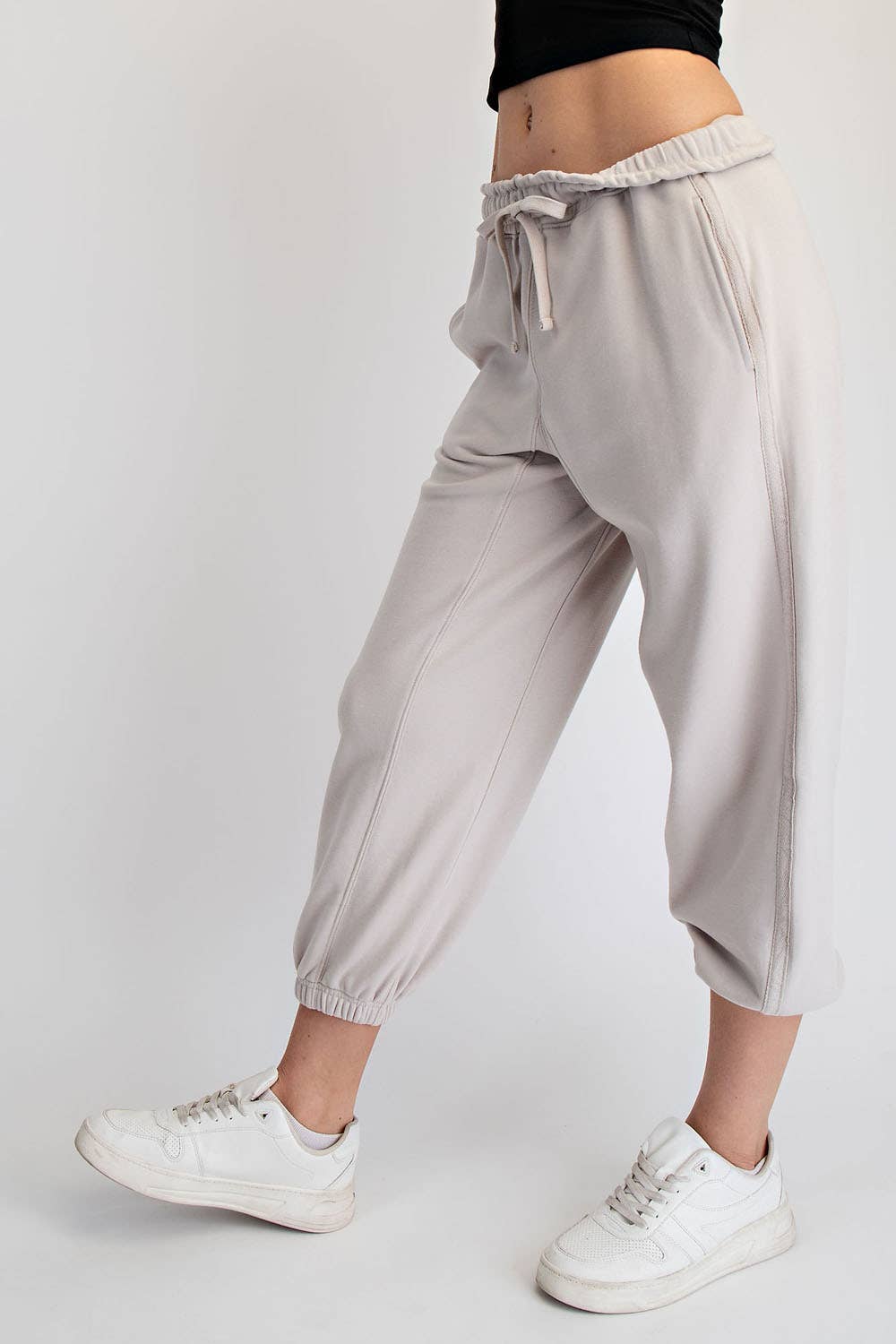 Lainey French Terry Cropped Joggers | Soft Relaxed Loungewear - Timber &amp; Velvet Boutique