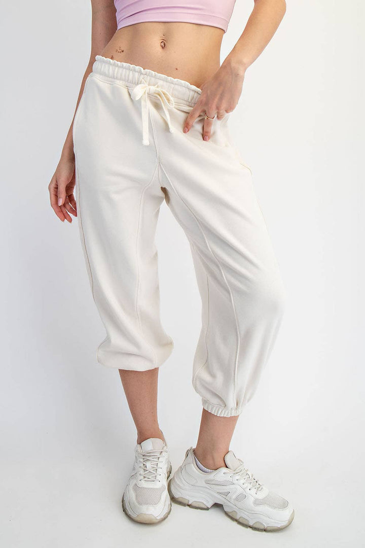 Lainey French Terry Cropped Joggers | Soft Relaxed Loungewear - Timber &amp; Velvet Boutique