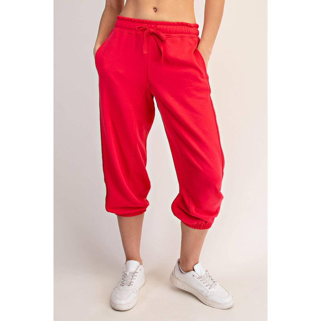 Lainey French Terry Cropped Joggers | Soft Relaxed Loungewear - Timber &amp; Velvet Boutique