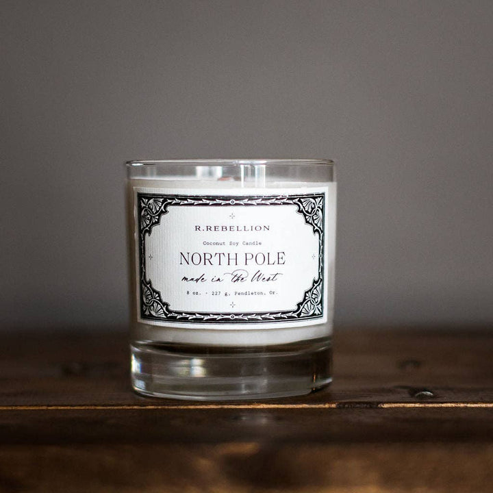 North Pole Christmas Candle | Peppermint, Fraser Fir &amp; Marshmallow | 8 oz - Timber &amp; Velvet Boutique