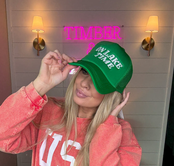 On Lake Time Trucker Hat - Timber &amp; Velvet Boutique
