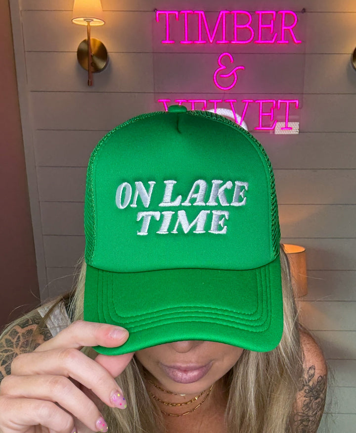 On Lake Time Trucker Hat - Timber &amp; Velvet Boutique