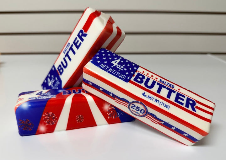 Patriotic Butter Squishy: Red, White &amp; Blue 4th of July Stress Toy - Timber &amp; Velvet Boutique