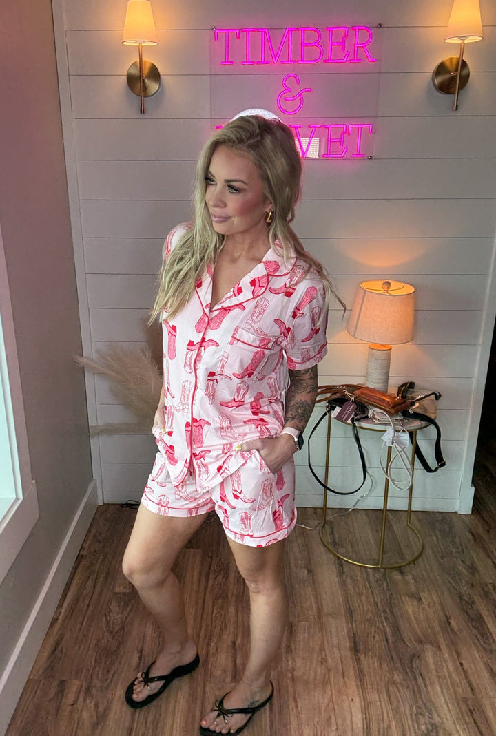 Pink Cowgirl Pajama Set - Timber &amp; Velvet Boutique