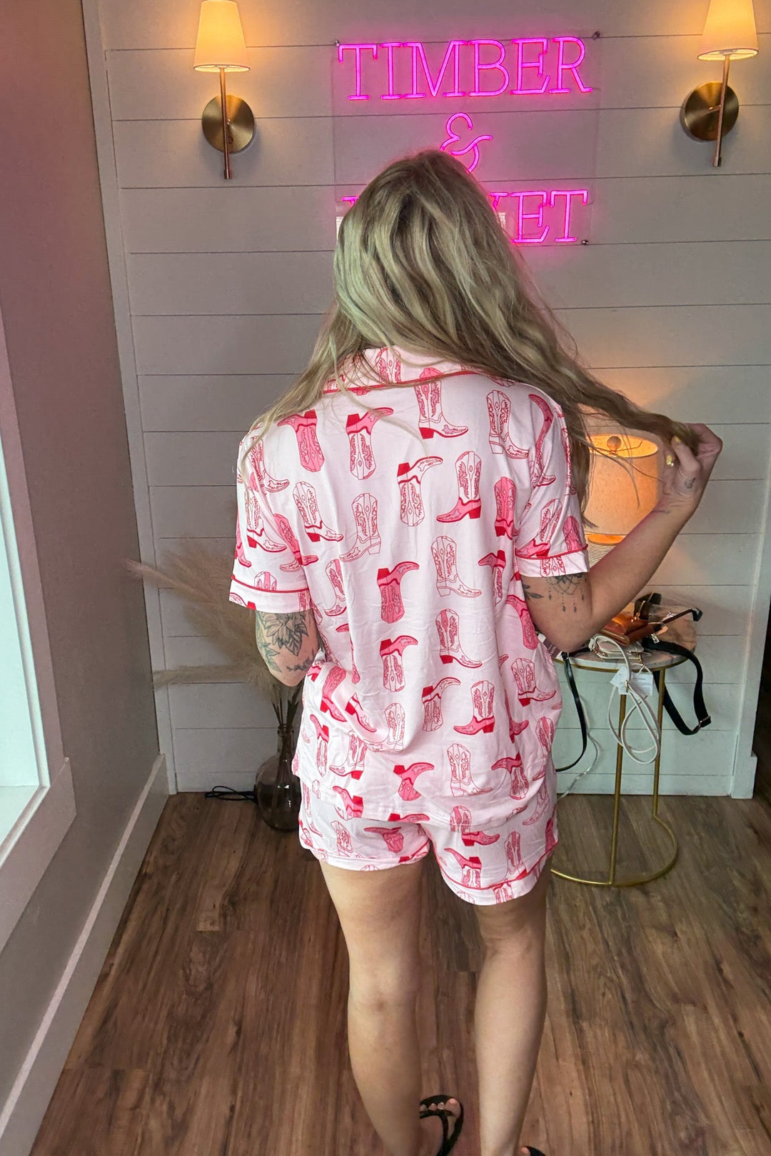 Pink Cowgirl Pajama Set - Timber &amp; Velvet Boutique
