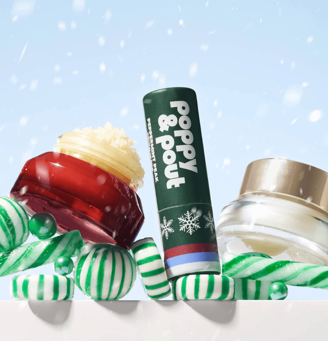 Poppy &amp; Pout Peppermint Peak Lip Care Gift Set | Retro Ski Puffer Bag Edition - Timber &amp; Velvet Boutique