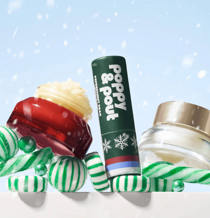 Poppy &amp; Pout Peppermint Peak Lip Care Gift Set | Retro Ski Puffer Bag Edition - Timber &amp; Velvet Boutique