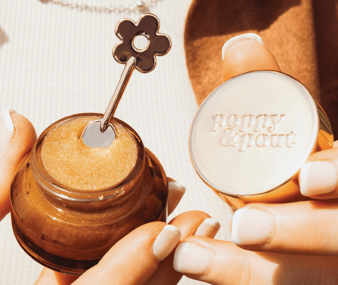 Poppy &amp; Pout Rhinestone Rodeo Brown Sugar Bourbon Lip Scrub - Timber &amp; Velvet Boutique