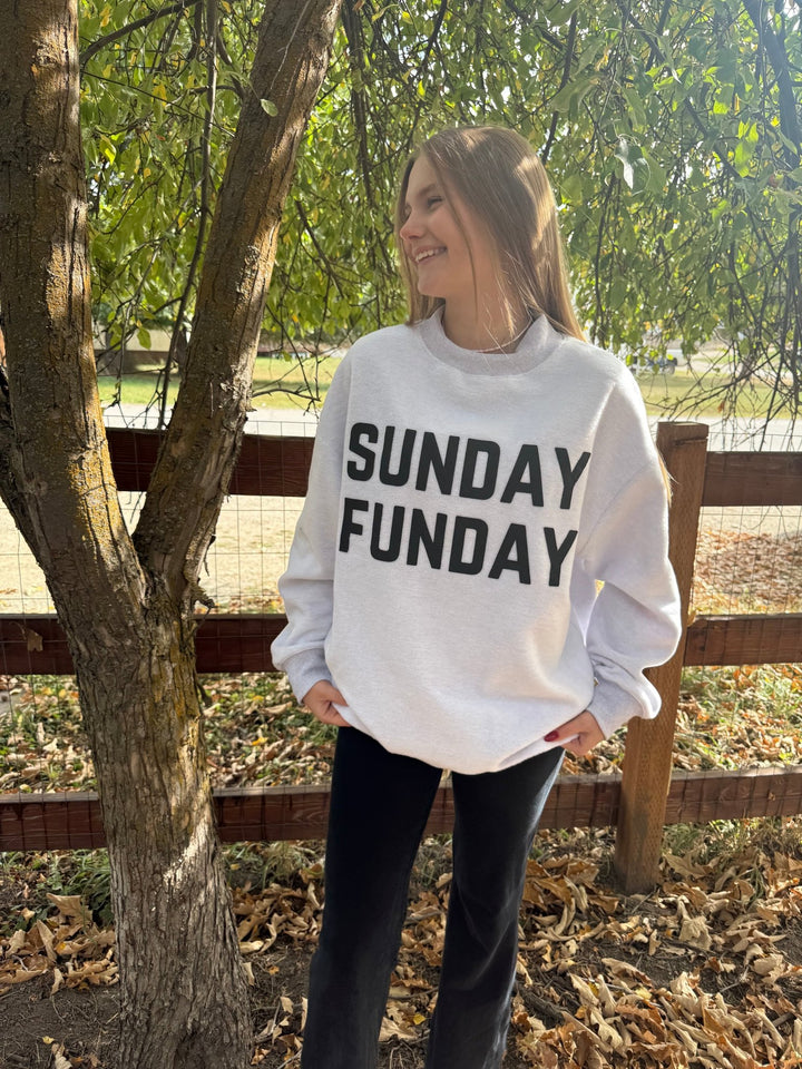 Reversible "Game Day" &amp; "Sunday Funday" Mock Neck Sweatshirt – Charcoal/Heather Grey - Timber &amp; Velvet Boutique