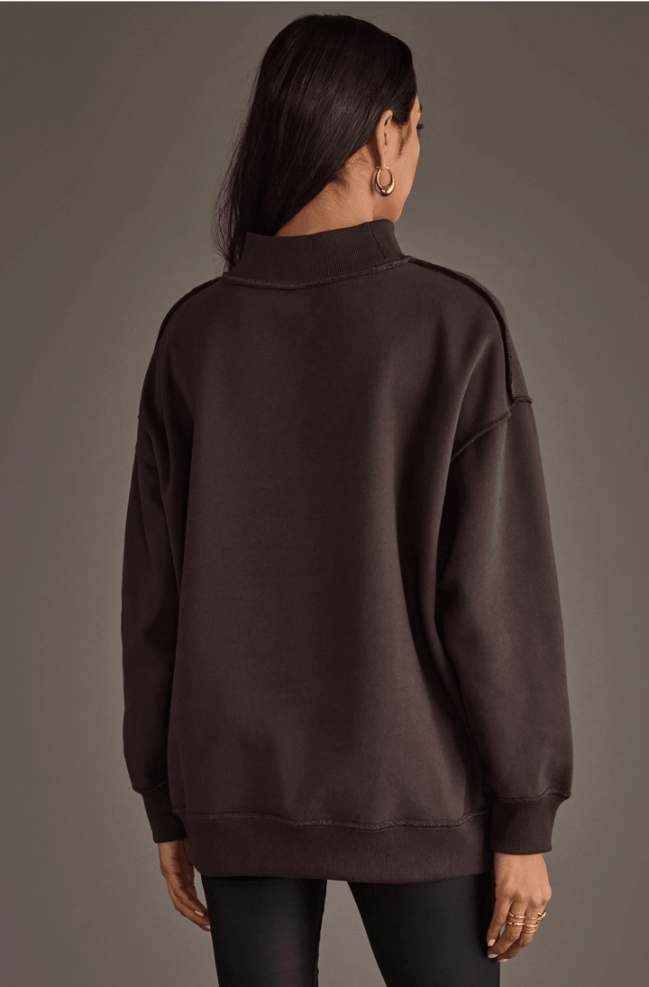 Reversible "Game Day" &amp; "Sunday Funday" Mock Neck Sweatshirt – Charcoal/Heather Grey - Timber &amp; Velvet Boutique