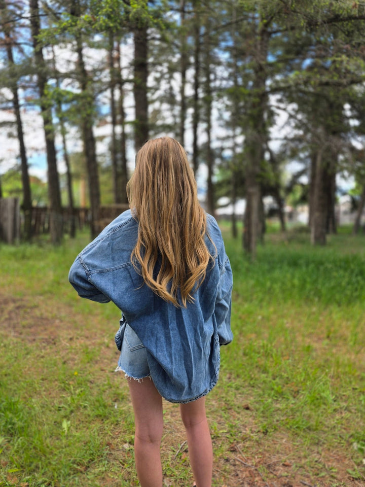 Shiloh Oversized Washed Lyocell Denim Button - Down Shirt - Timber &amp; Velvet Boutique