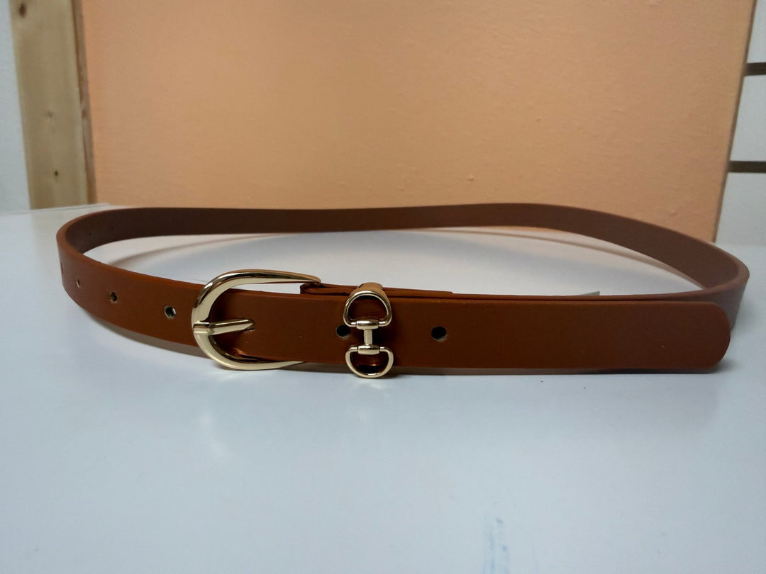 The Addison Slim Waist Belt | Adjustable Equestrian Gold Buckle - Timber &amp; Velvet Boutique