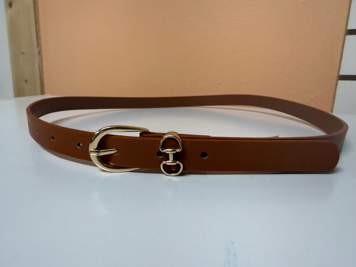 The Addison Slim Waist Belt | Adjustable Equestrian Gold Buckle - Timber &amp; Velvet Boutique