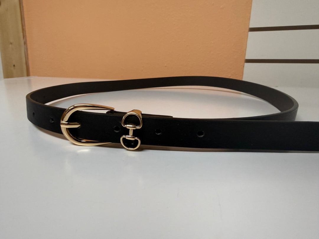 The Addison Slim Waist Belt | Adjustable Equestrian Gold Buckle - Timber &amp; Velvet Boutique